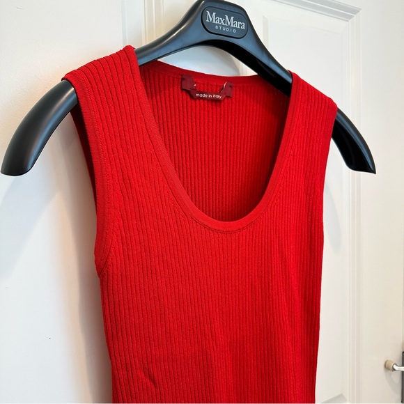 NWOT Max Mara Studio Label-cut Ribbed Knit Top Size: Medium US4/6 Summer/ Fall - Picture 7 of 12